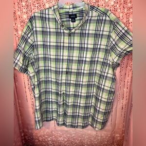 Harbor Bay by DXL Big and Tall Easy-Care Large Plaid Sport Shirt - 3 XL